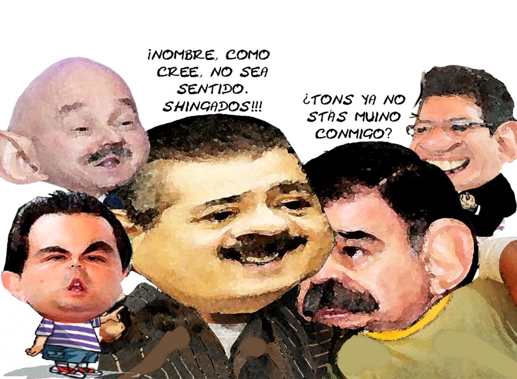 Caricatura Manlio Fabio Beltrones, Mariano Gonzalez, Aguirre, Carlos Salinas, Marco Antonio Mena, PRI, Tlaxcala En Linea