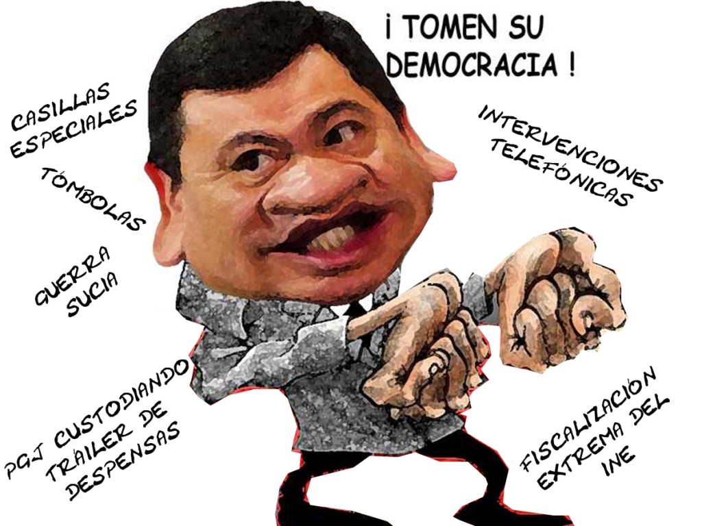 Miguel Angel Osorio Chong, Segob, Injerencia Elecciones, Guerra Sucia, Caricatura